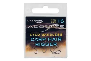 Drennan háčky Acolyte Carp Hair Rigger Barbless vel.16