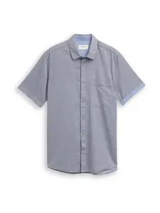 TOM TAILOR Košeľa  námornícka modrá / biela