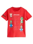 Next Tričko 'Mario Gaming'  kráľovská modrá / zelená / brusnicová / biela