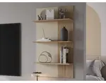 Nástěnný panel s policemi Meolo, dub cremona/béžový kašmír