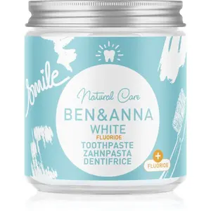 BEN&ANNA Natural Toothpaste White Fluoride zubná pasta v sklenenej dóze s fluoridom 100 ml
