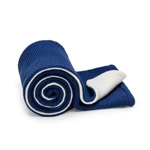 T-tomi Pletená deka WARM Dark blue waves
