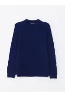 LC Waikiki Crew Neck Self-Patterned Long Sleeve Women's Knitwear Sweater -
