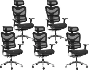 MERCURY 5PACK Ergonomická kancelárska stolička ARIES JNS-701, čierna (5 ks)