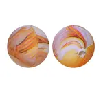 Round with Wave Print Pattern Food Grade Silicone Beads