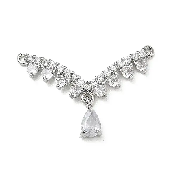 Brass Micro Pave Clear Cubic Zirconia Pendants