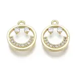 Brass Micro Pave Clear Cubic Zirconia Charms