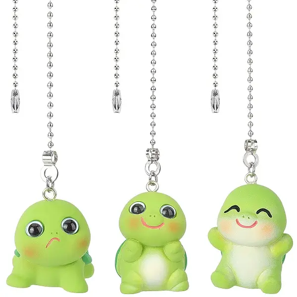 3Pcs Tortoise Resin Charms Ceiling Fan Pull Chain Extenders