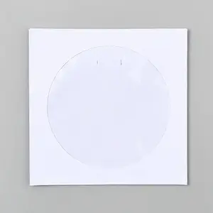 Square Paper CD Storage Bags with Round PP Plastic Visible Window