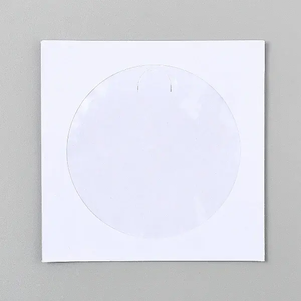 Square Paper CD Storage Bags with Round PP Plastic Visible Window