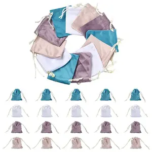 20Pcs 4 Colors Velvet Jewelry Drawstring Storage Pouches