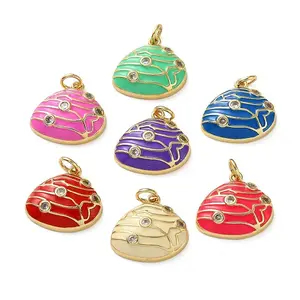 Brass Micro Pave Clear Cubic Zirconia Pendants