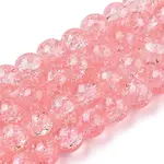 Spray Painted Crackle Glass Beads Strands