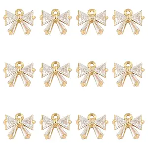 10Pcs Brass Cubic Zirconia Charms
