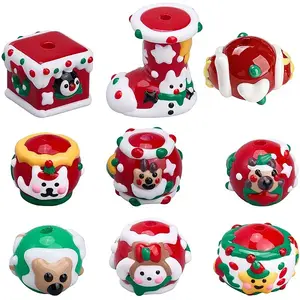 9 Styles Opaque Hand Painted Acrylic Enamel Beads