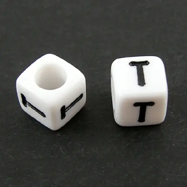 Letter Acrylic European Large Hole Beads