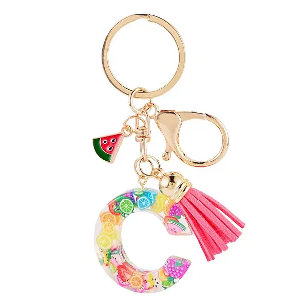 Fruit Series Letter Resin Keychains