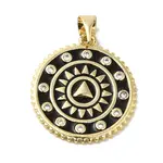 Brass Enamel Micro Pave Cubic Zirconia Pendants