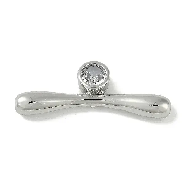 Brass Micro Pave Cubic Zirconia Beads