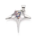 Brass Micro Pave Cubic Zirconia Pendants