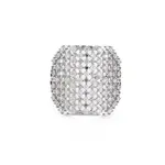 Brass Micro Pave Cubic Zirconia Cuff Rings