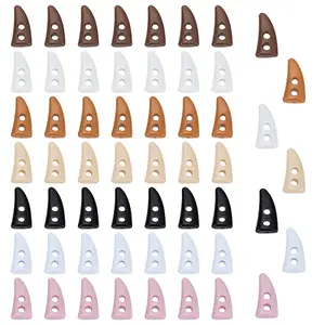 56Pcs 7 Colors Resin Horn Buttons