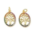 Brass Micro Pave Cubic Zirconia Pendants