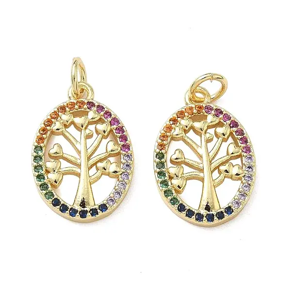 Brass Micro Pave Cubic Zirconia Pendants