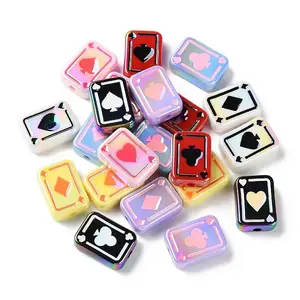 UV Plating Rainbow Iridescent Acrylic Enamel Beads