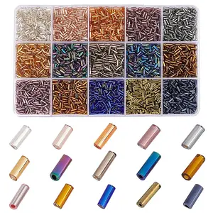 150g 15 Style Glass Bugle Beads