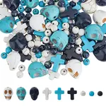 180Pcs 9 Styles Synthetic Turquoise Dyed Beads