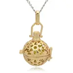 Golden Tone Brass Hollow Round Cage Pendants