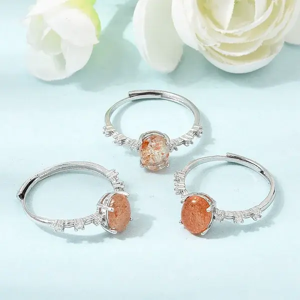 Brass Micro Pave Cubic Zirconia Finger Rings