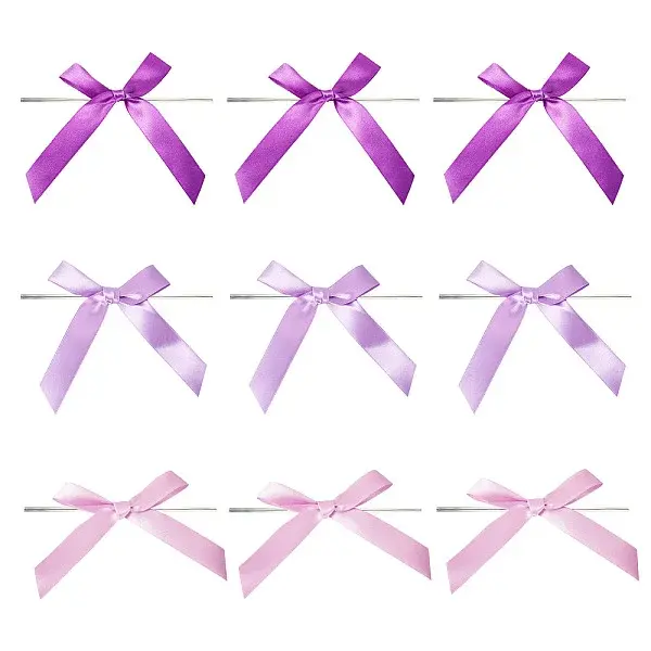 30Pcs 3 Colors Polyester Satin Bowknot for Ornament Accessories