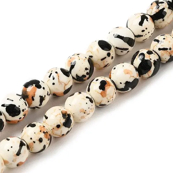 Synthetic Turquoise Dyed Camouflage Beads Strands