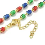 Brass Enamel Column Link Chain Necklaces
