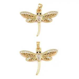 Brass Micro Pave Cubic Zirconia Pendants