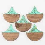 Transparent Resin & Walnut Wood Pendants