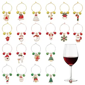 Christmas Alloy Enamel Wine Glass Charms