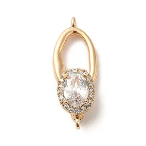 Brass Pave Cubic Zirconia Fold Over Clasps
