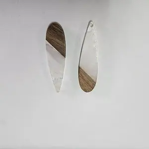 Transparent Resin & Walnut Wood Big Pendants