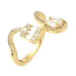 Rack Plating Brass Micro Pave Cubic Zirconia Open Cuff Rings for Women