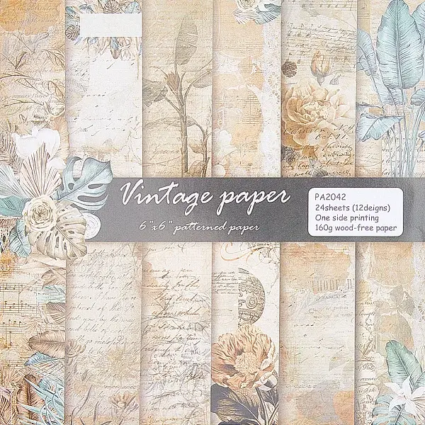 24Pcs 12 Styles Scrapbook Paper Pads