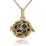Golden Tone Brass Hollow Round Cage Pendants