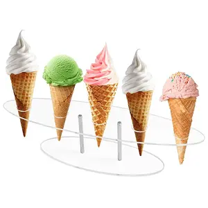 Transparent Acrylic Ice Cream Cone Display Stands