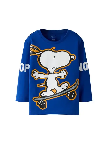 NAME IT Tričko 'NMMASTAR SNOOPY'  modrá / oranžová / čierna / biela