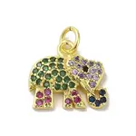 Golden Brass Pave Cubic Zirconia Pendants