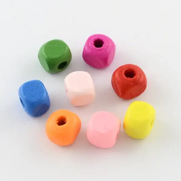 Dyed Natural Wood Beads
