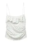 Pull&Bear Top  nebesky modrá / olivová / biela