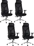 LTC 4PACK Ergonomická kancelárska stolička ARIA, čierna (4 ks)